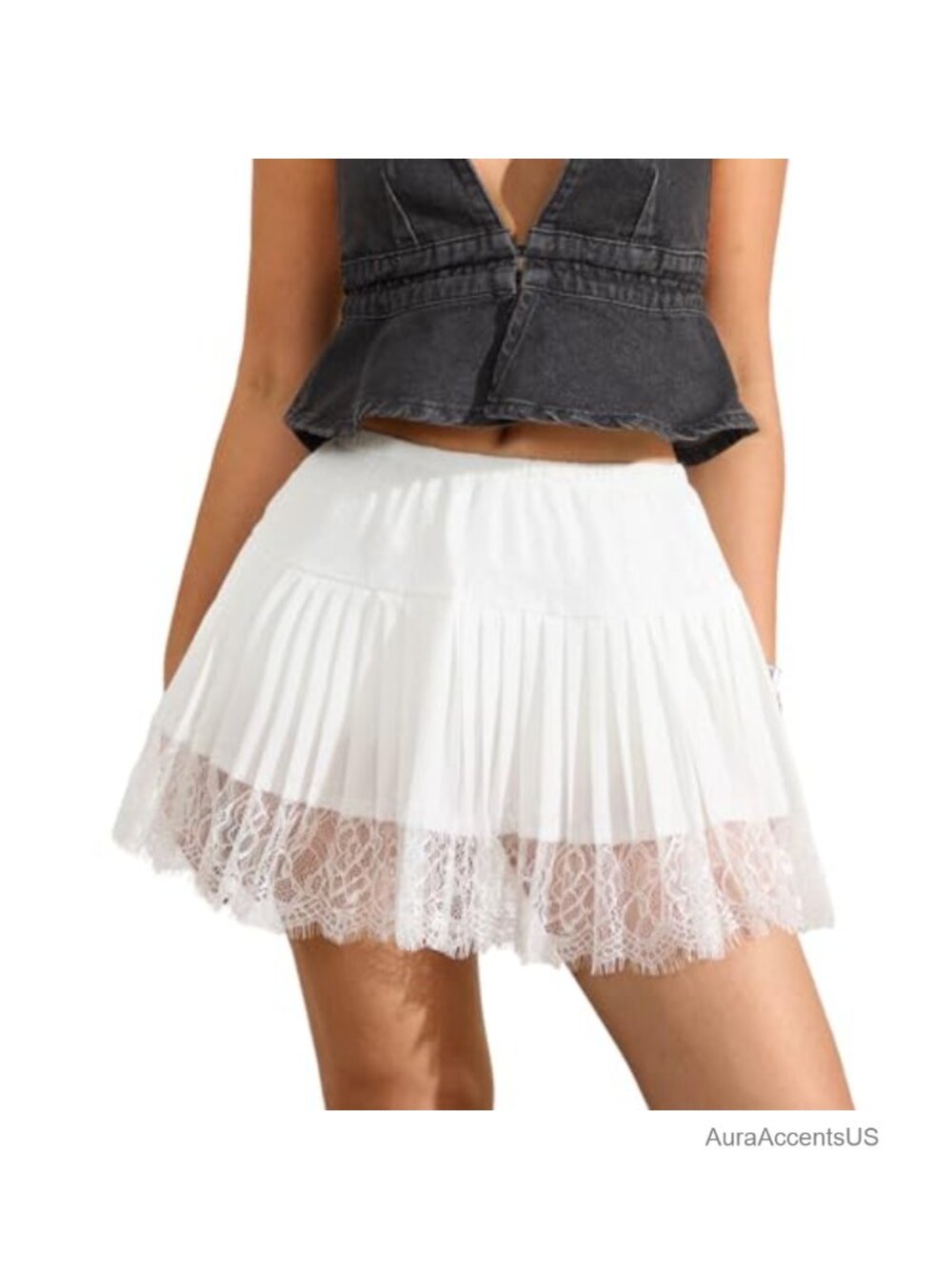 Women Lace Mini Skirt Low Rise Half Slip Underskirt Y2K Coquette